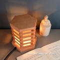 Hexagon Wooden Hollow Lamp Bedside Lamp